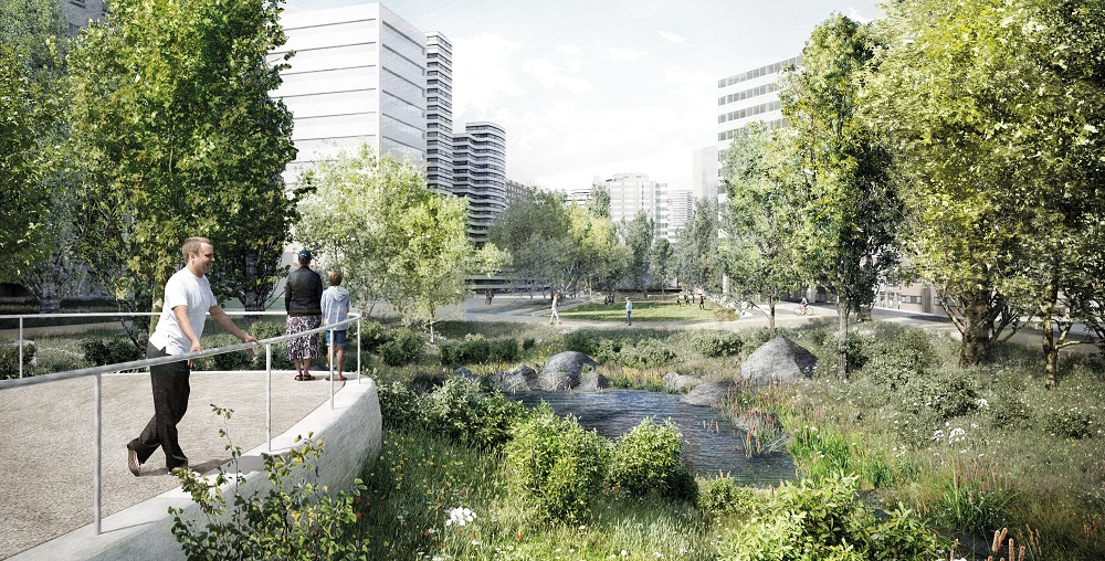 Imagem 2 - Proposta vencedora do concurso para o Parque Urbano da Pra&ccedil;a de Espanha dos NPK e Atelier RUA foi apresentada hoje