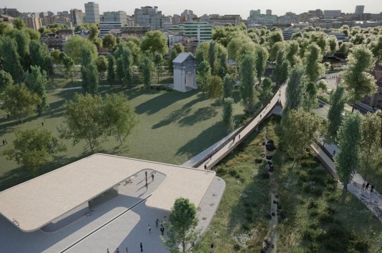 Imagem 3 - Proposta vencedora do concurso para o Parque Urbano da Pra&ccedil;a de Espanha dos NPK e Atelier RUA foi apresentada hoje